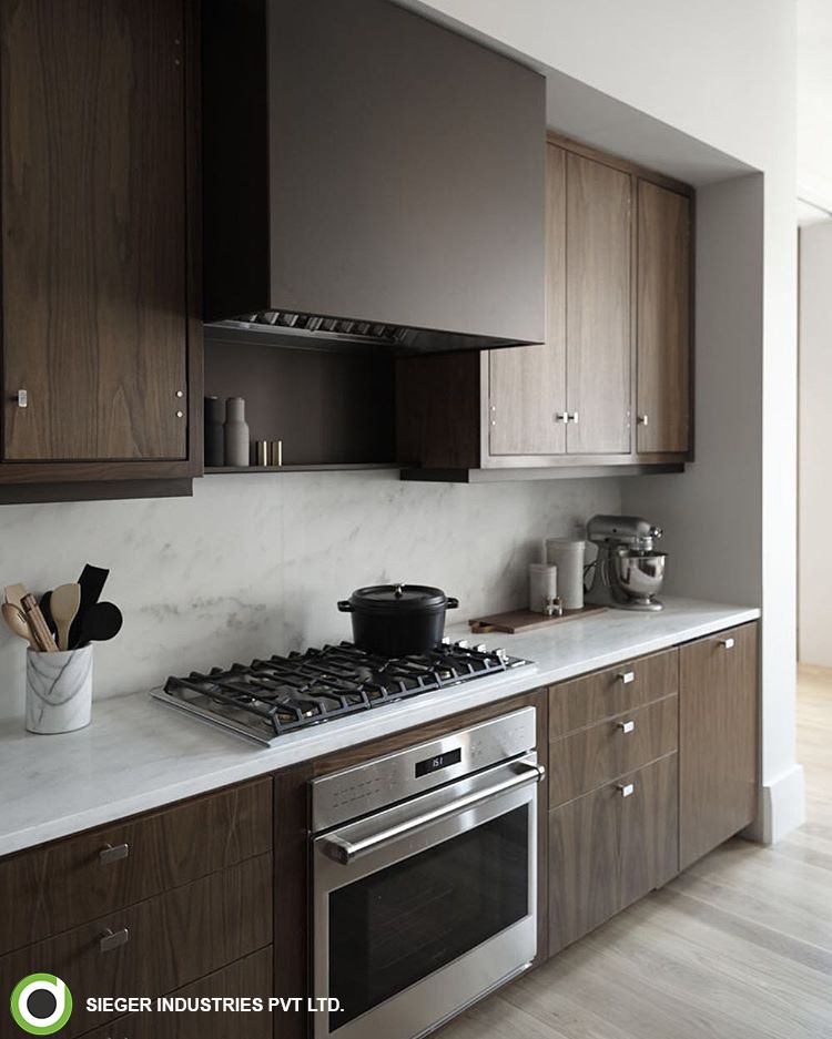 Minimalist Gray and Wood Kitchen