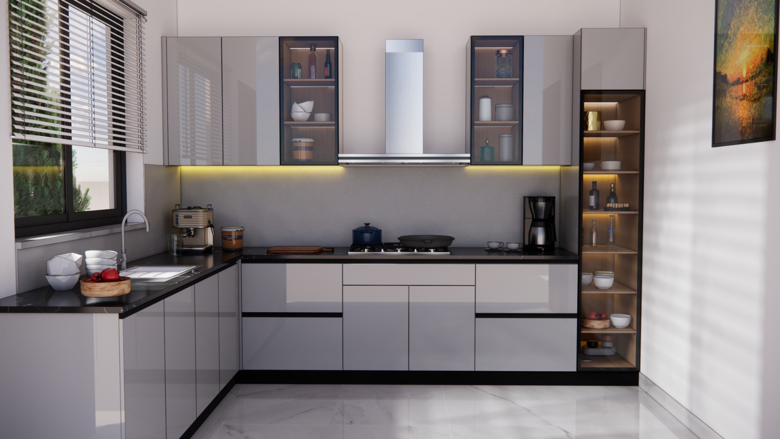 Light Gray with Black Accents