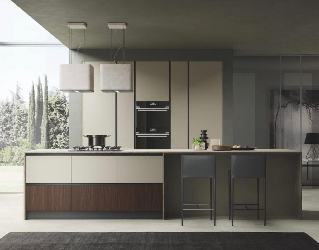 Luxury Modern with Island and Tall Cabinets