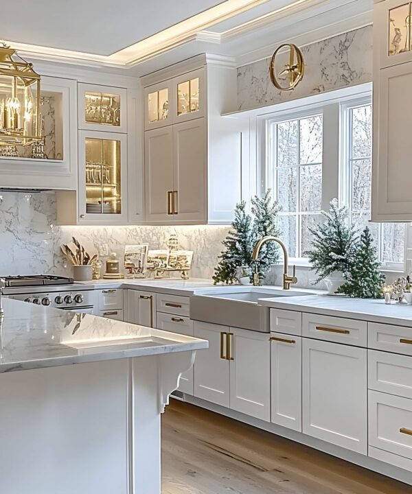 Bright White Traditional with Gold Accents
