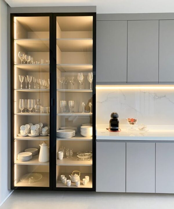 Gray Minimalist with Black Frame Display