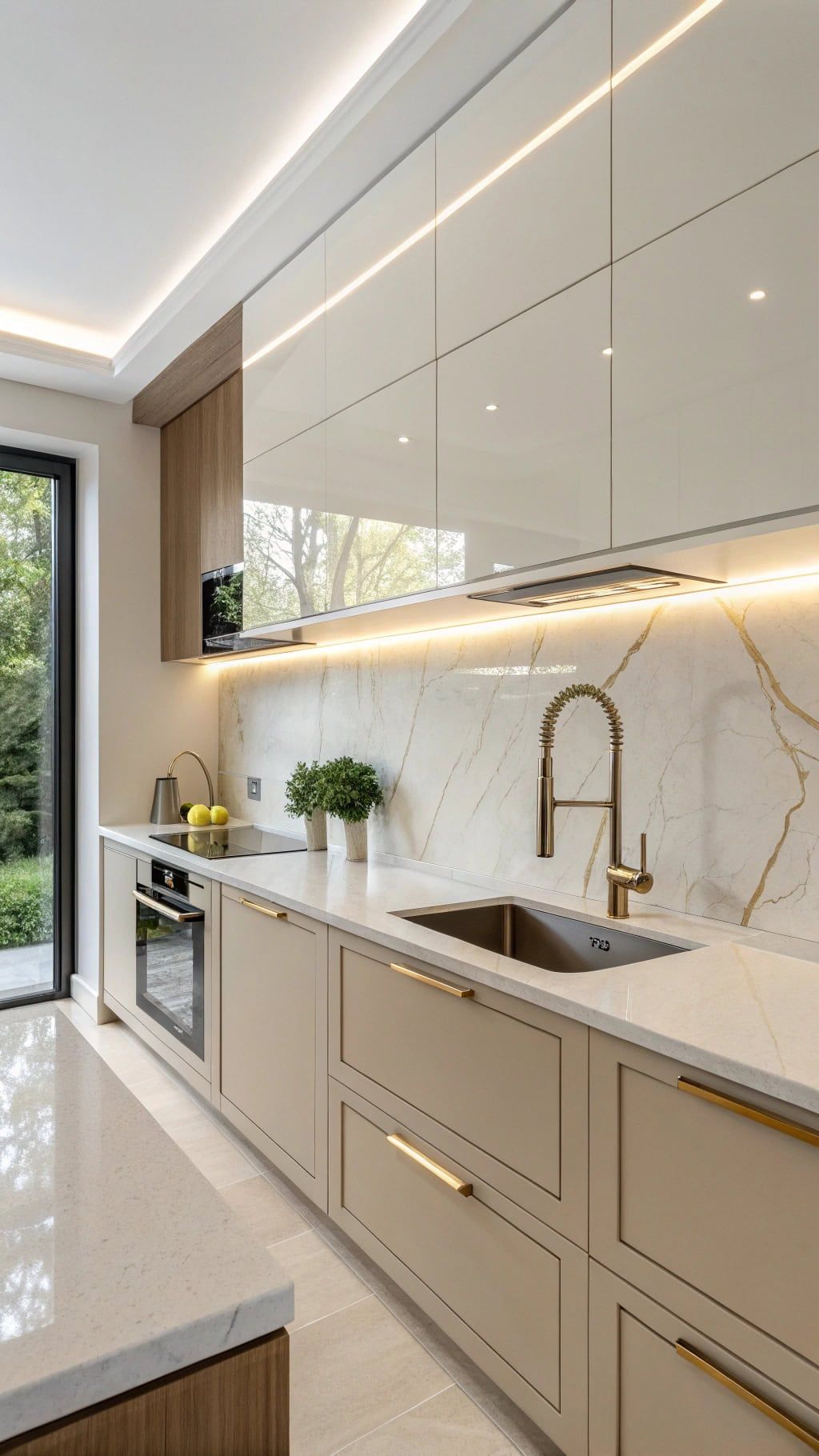 Elegant Beige with Gold Accents