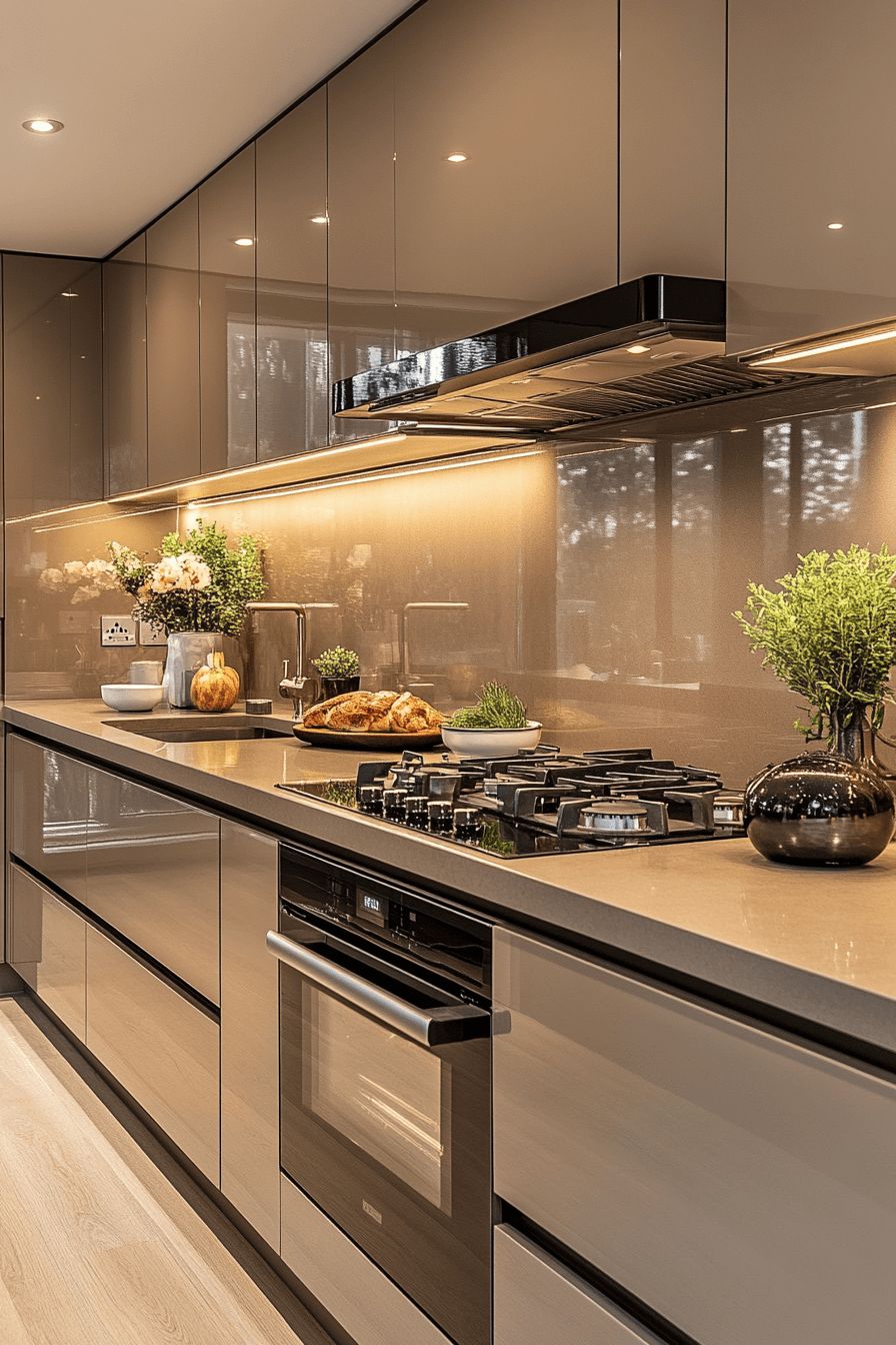 Bronze Gloss Linear Kitchen