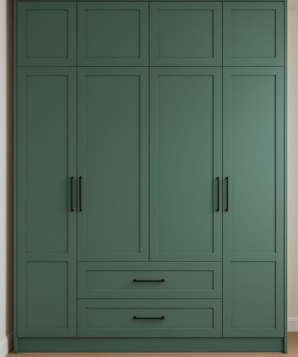 Modern Sage Green Wardrobe with Storage Drawers