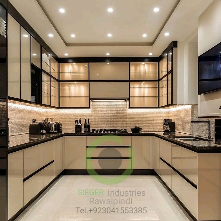 Cream with Black Frame Display 