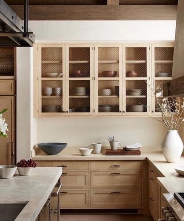 Natural Wood Traditional with Mesh Doors