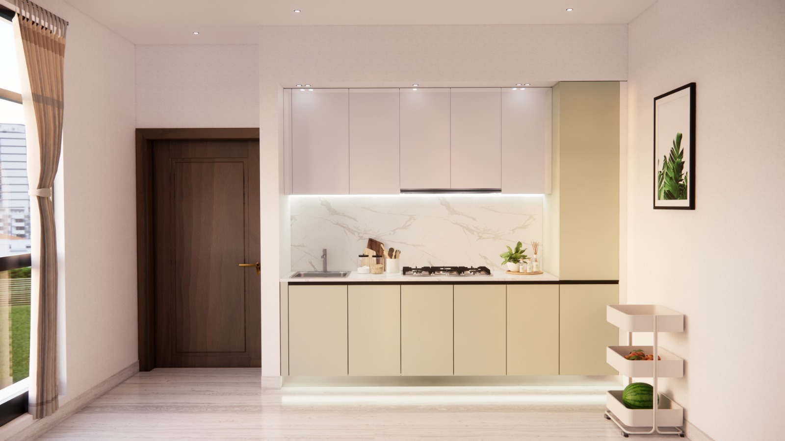Minimalist Cream and White Kitchen