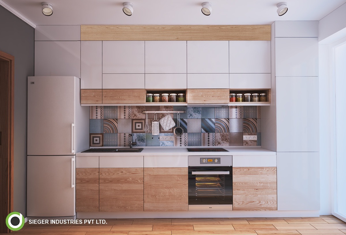 Compact Two-Tone with Patterned Backsplash