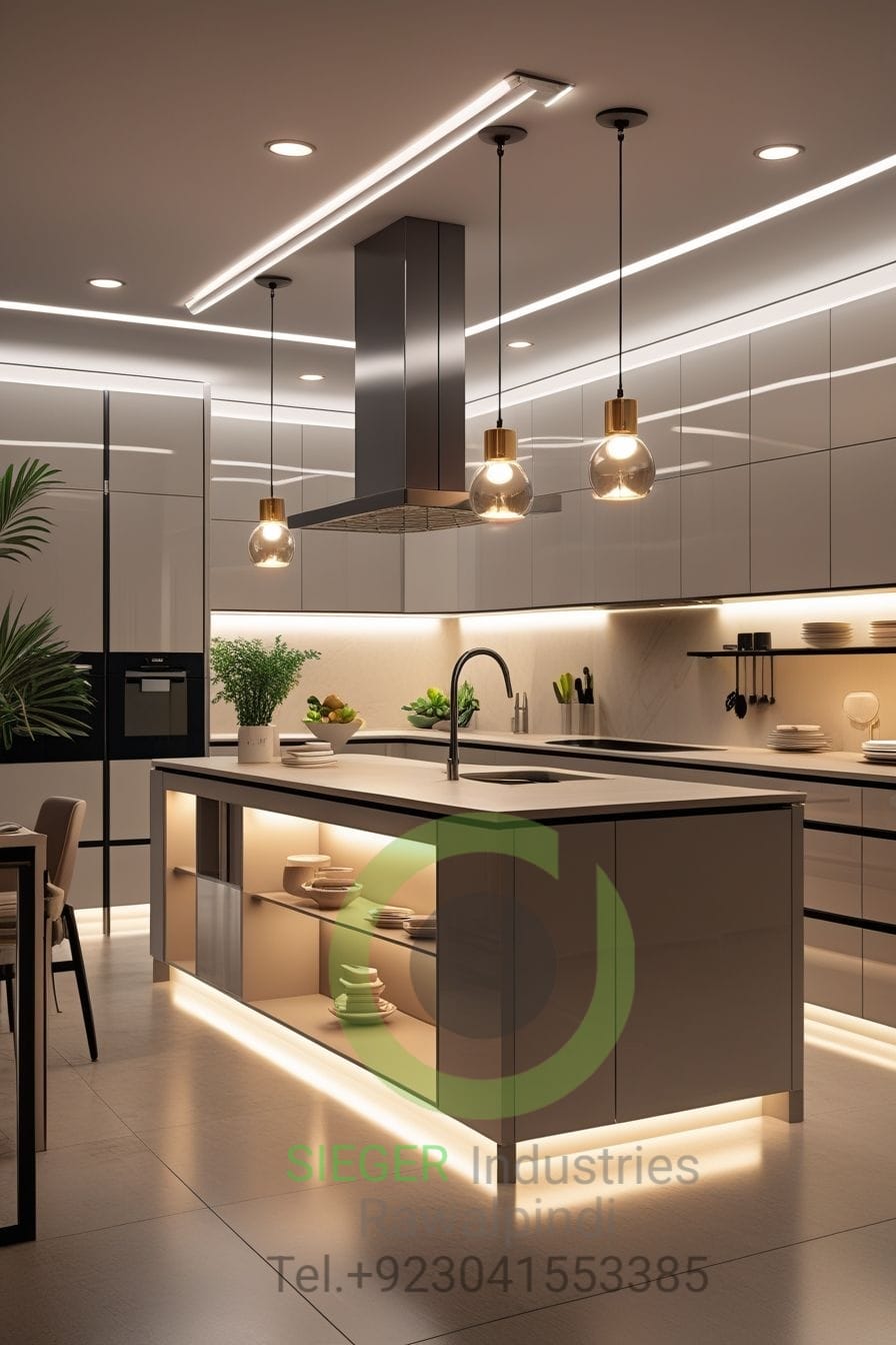 Taupe Minimalist with Globe Pendants