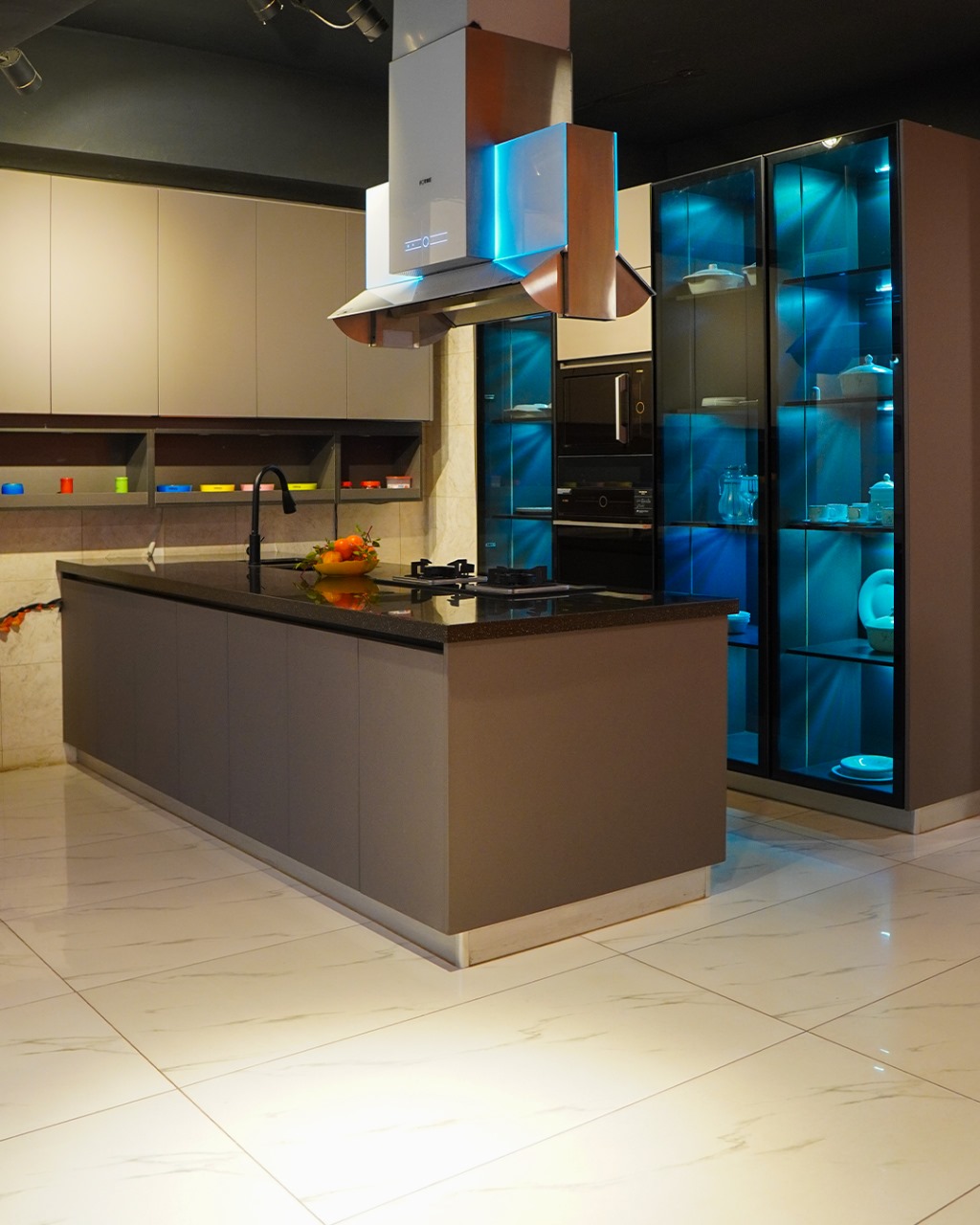 Dramatic Beige with Blue LED Display