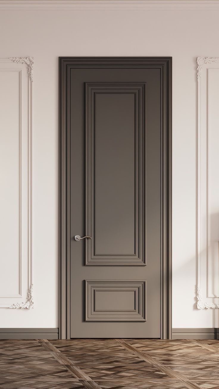 Gray Two-Panel Door with Layered Molding