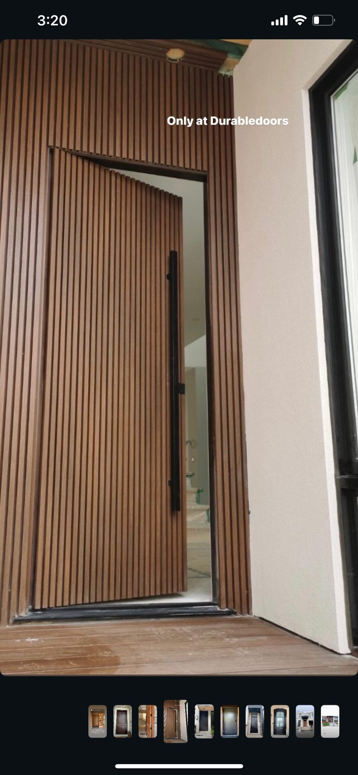 Modern Vertical Fluted Wood Entrance Door (