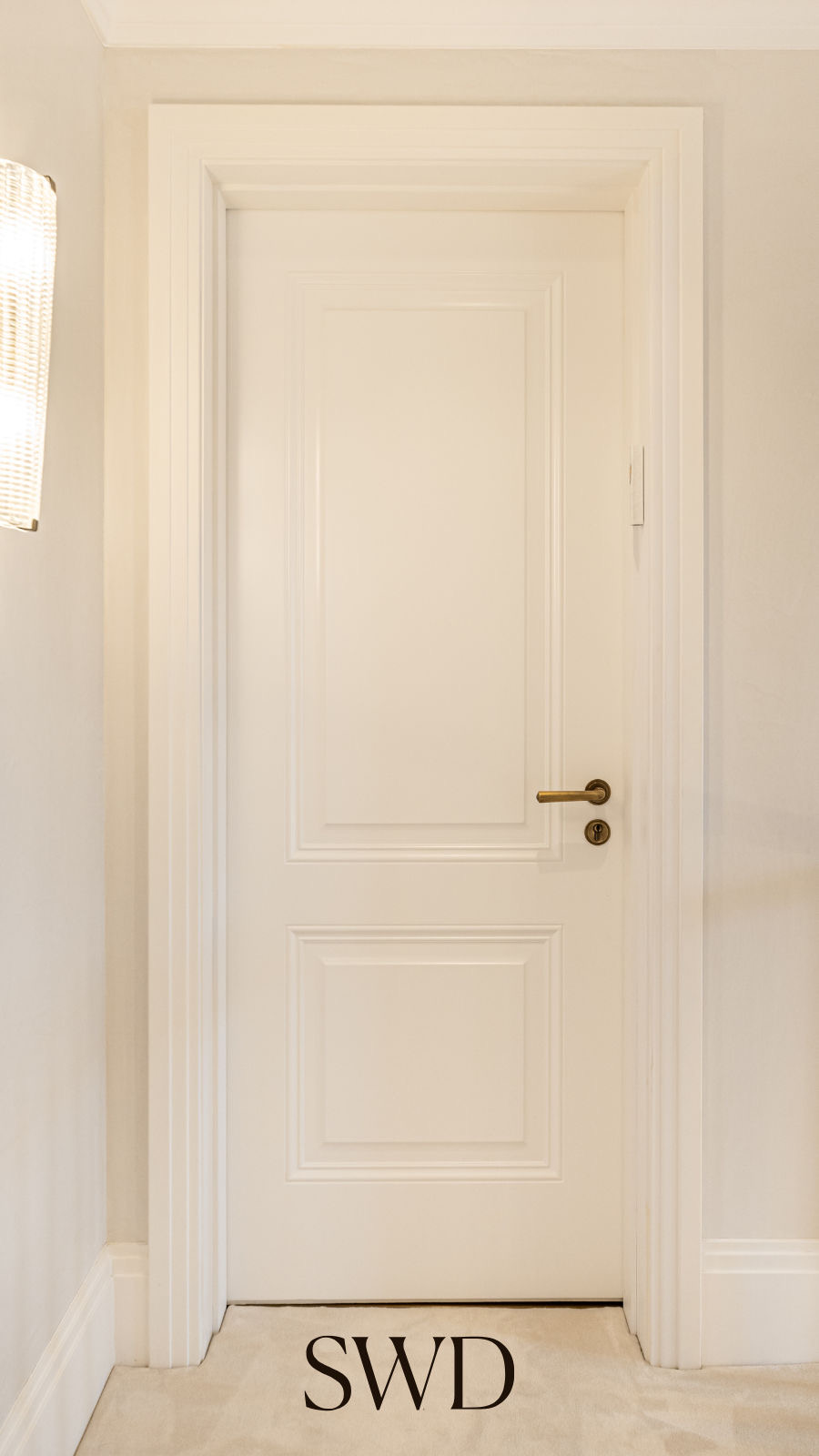 Classic White Two-Panel Door with Layered Molding