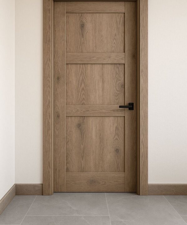 Natural Oak Three-Panel Shaker Door