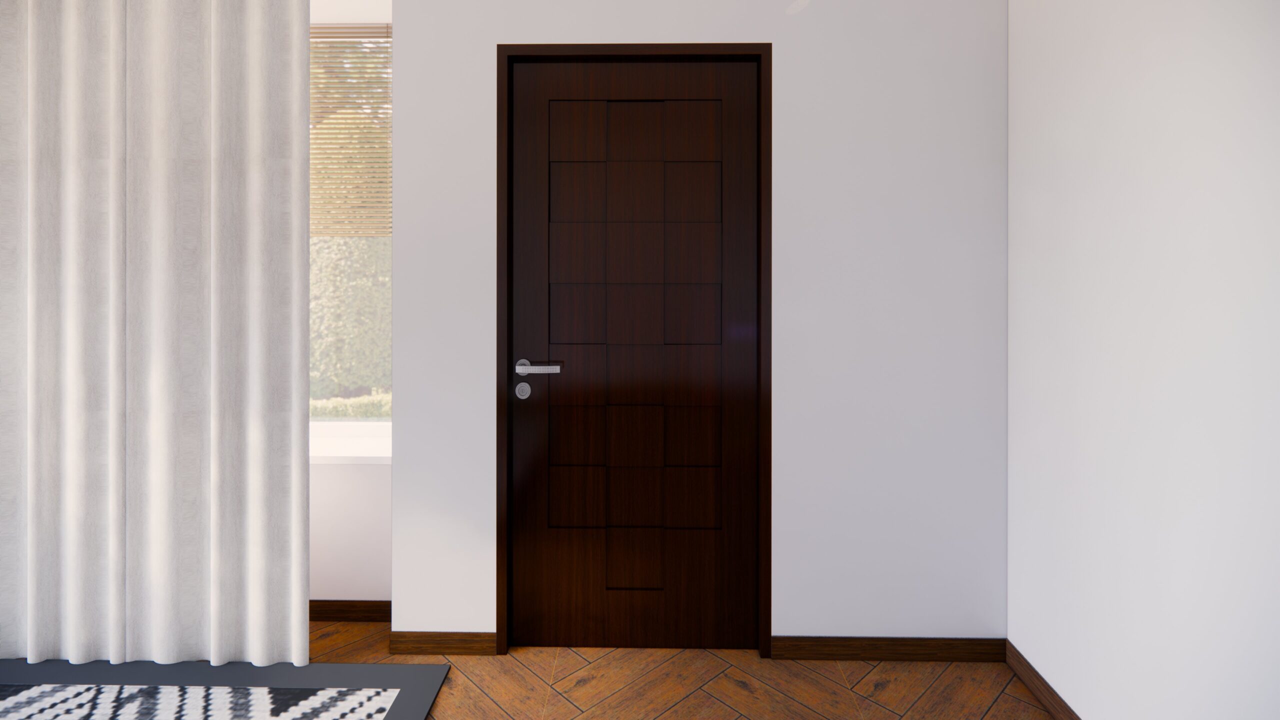 Dark Espresso Geometric Block Pattern Door 