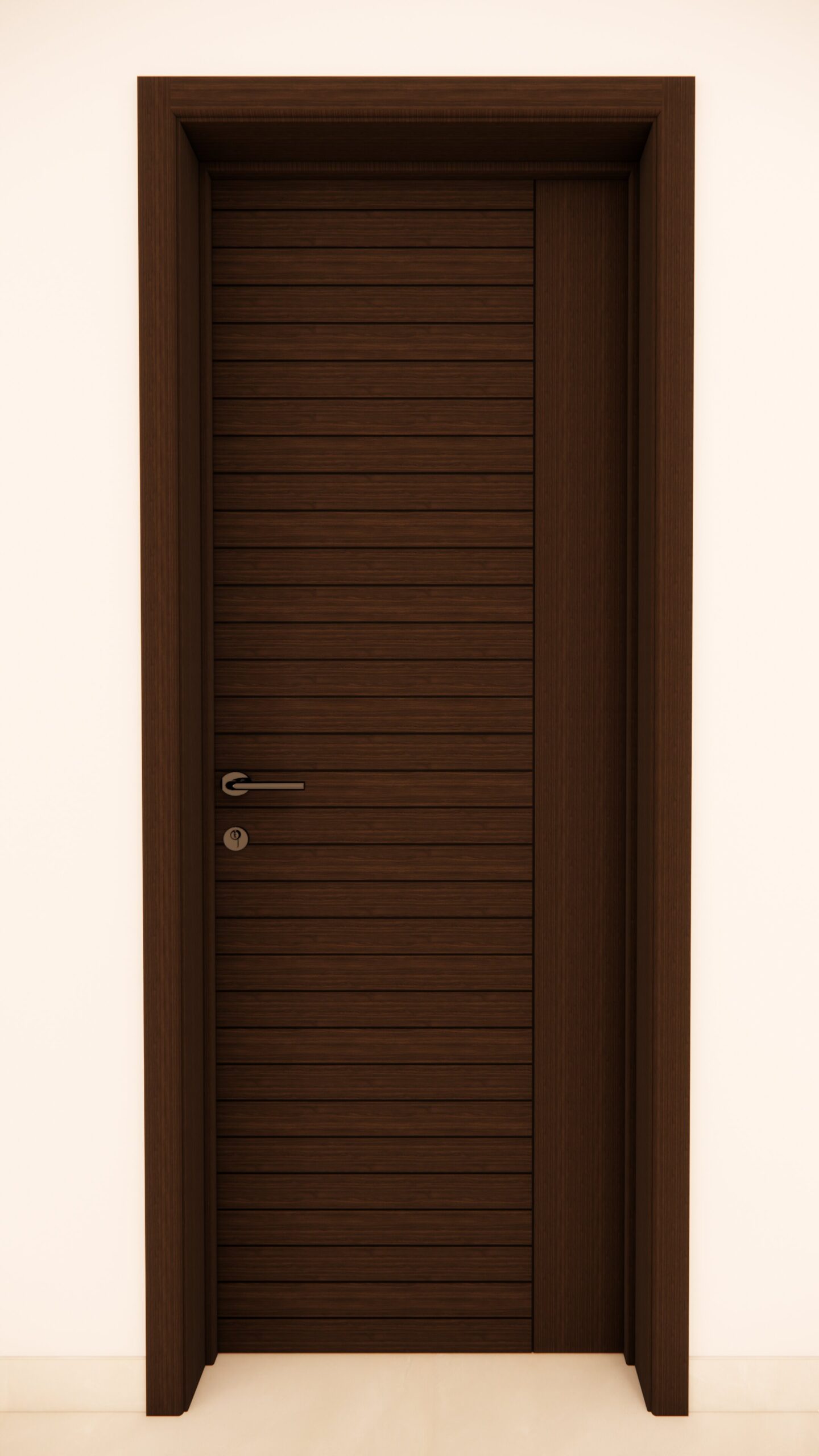 Dark Walnut Horizontal Slat Door