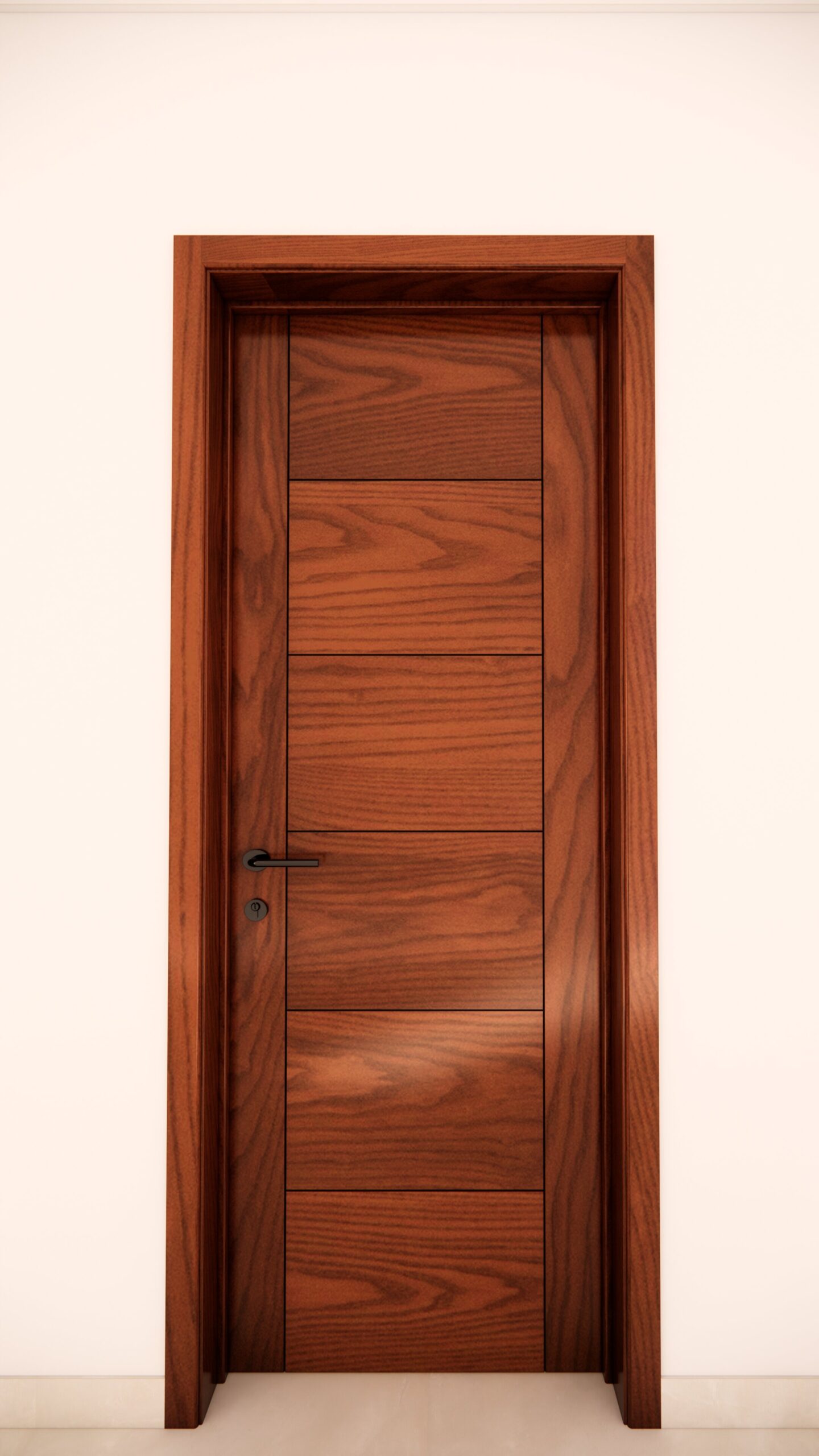 Medium Oak Five-Panel Horizontal Door