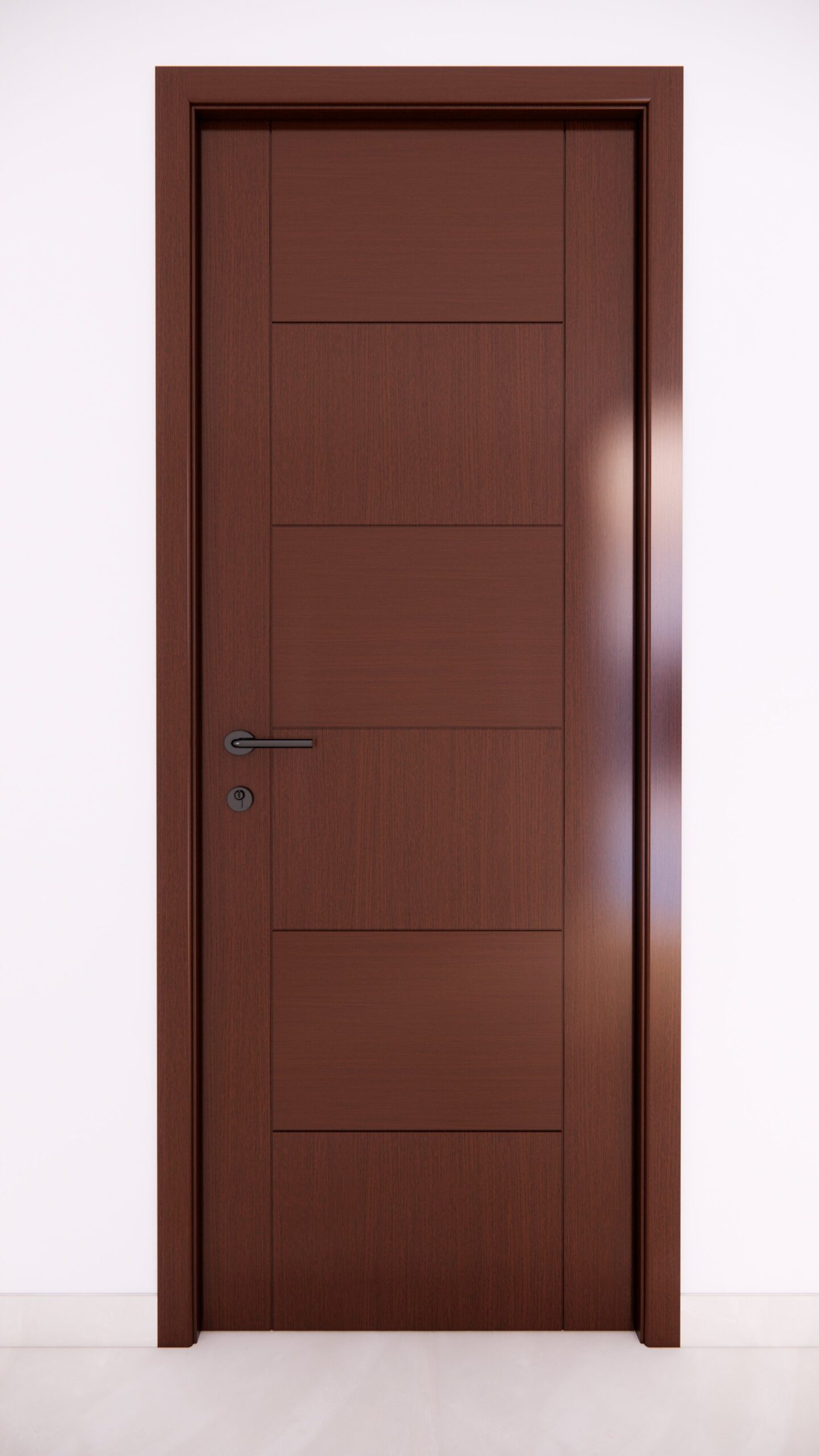 Dark Walnut Four-Panel Horizontal Door